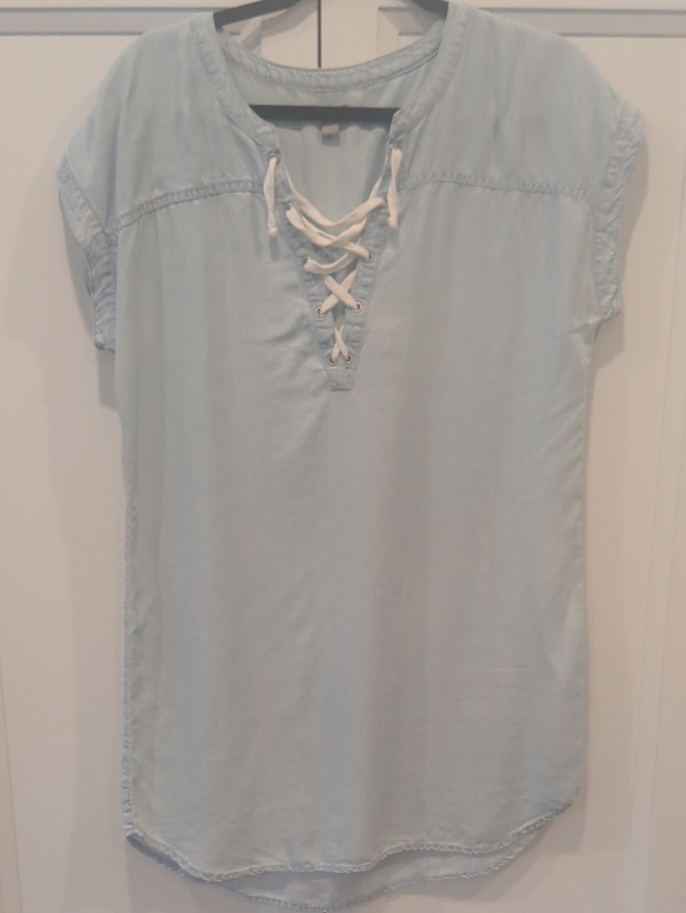 aerie Light Blue Lace-Up Tunic